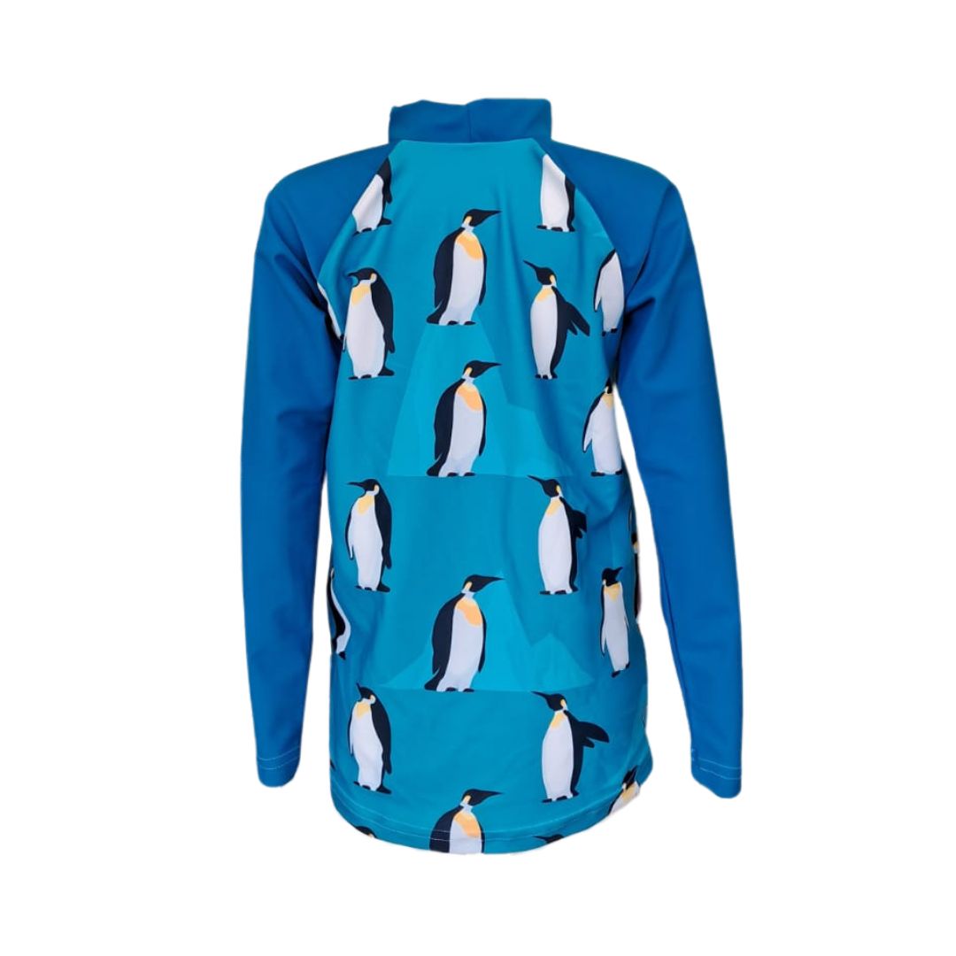 Boys Penguin Swim Rash Vest | Long Sleeve, High Neck