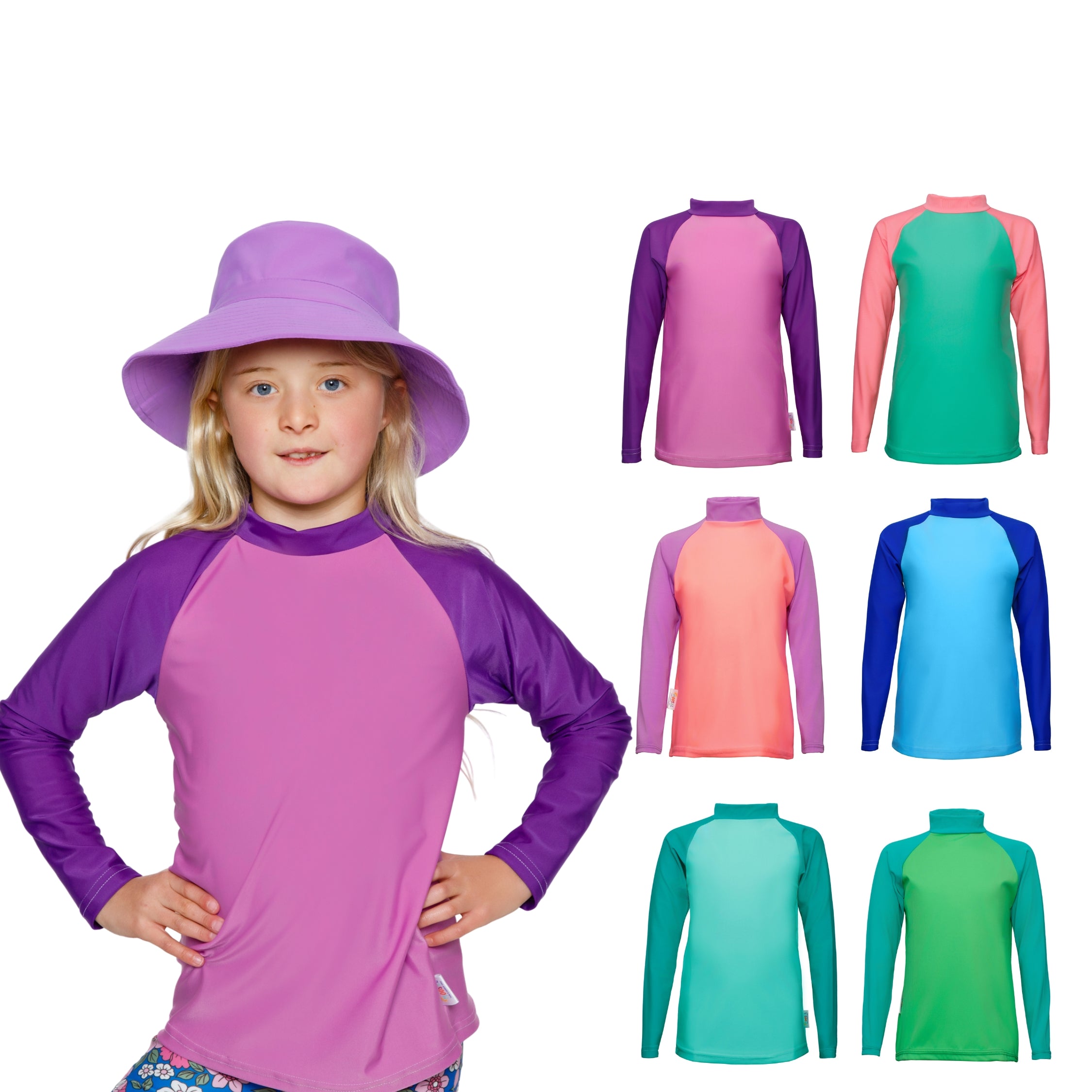 Girls Purple Blueberry Blast | Swim Rash Vest, Full Coverage