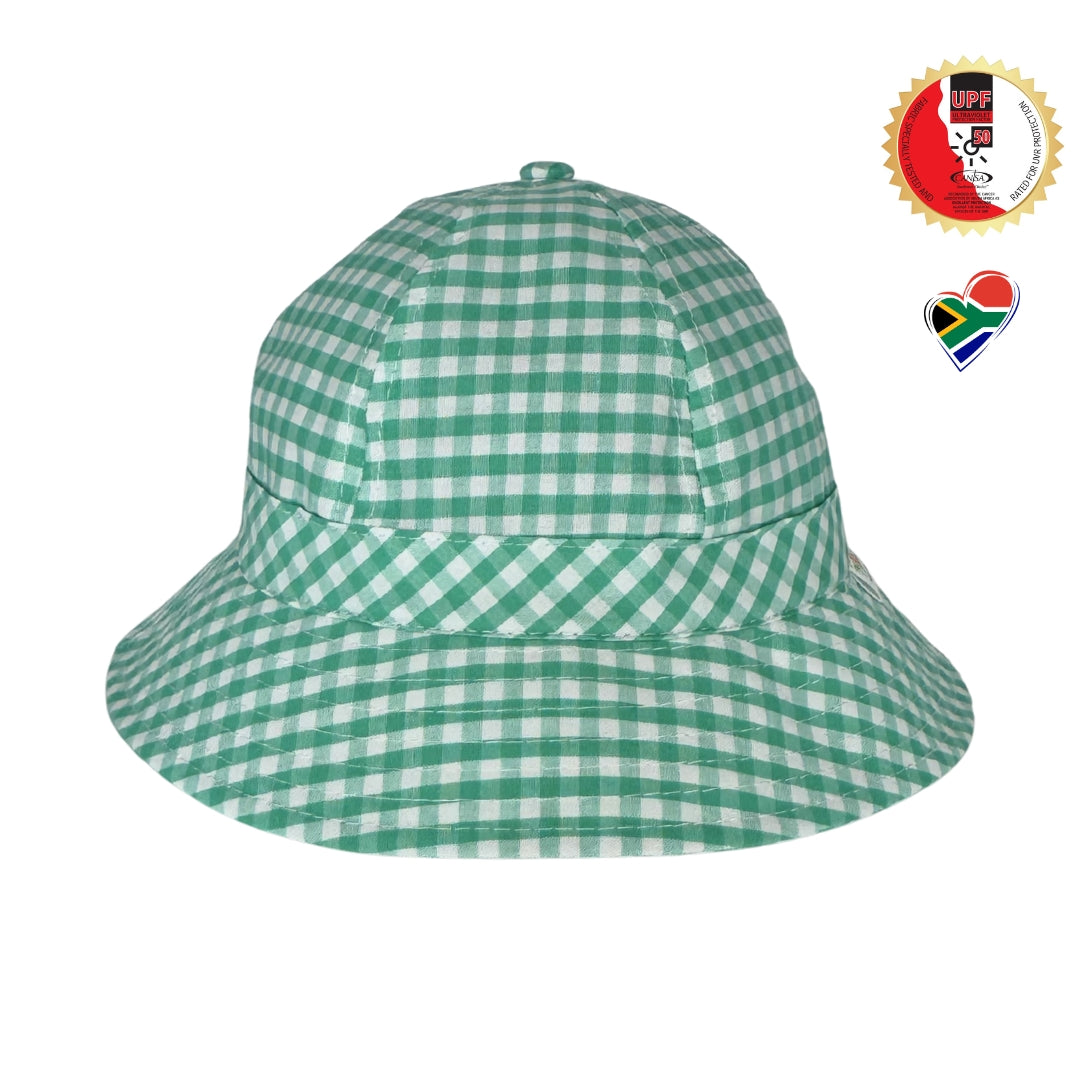 Teal Gingham | Baby & Toddler Sun Hat