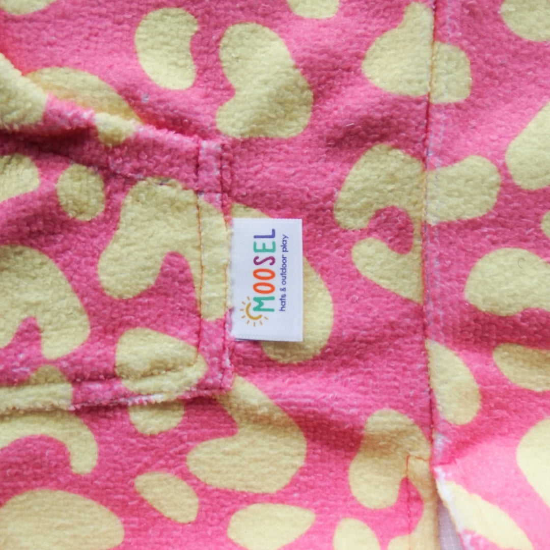 Pink Yellow Leopard Print | Hooded Beach Towel, Full Zip