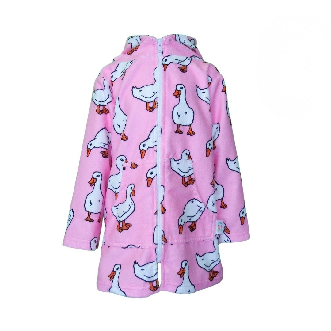 Pink White Ducks | Hooded Towel
