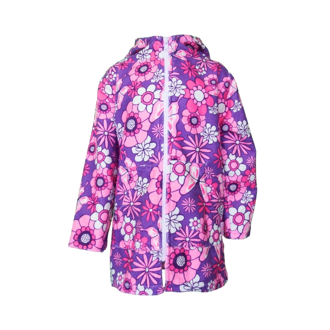 Purple Pink Floral & Butterflies | Hooded Towel