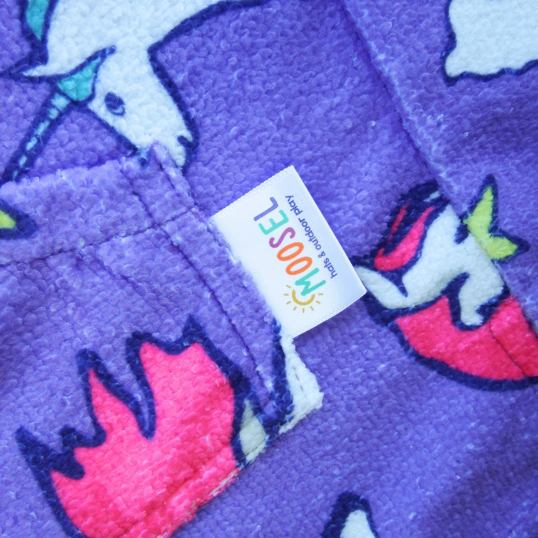Magical Unicorns, Rainbow & Stars | Hooded Beach Towel, Full Zip