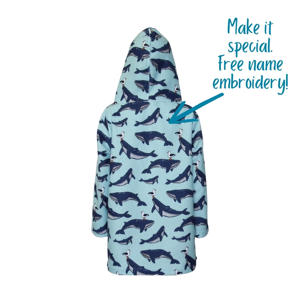 Killer Whale Seagulls | Hooded Beach Towel, Full Zip