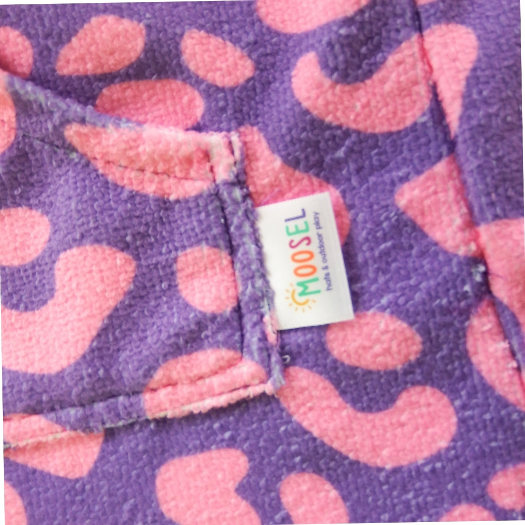 Purple Pink Leopard Print | Hooded Beach Towel, Full Zip