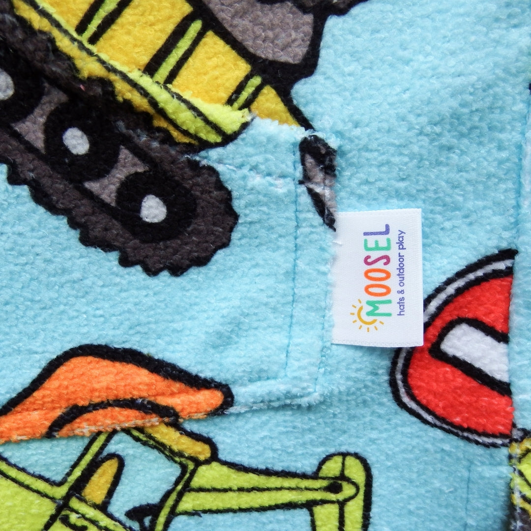 Construction Diggers | Hooded Beach Towel, Full Zip