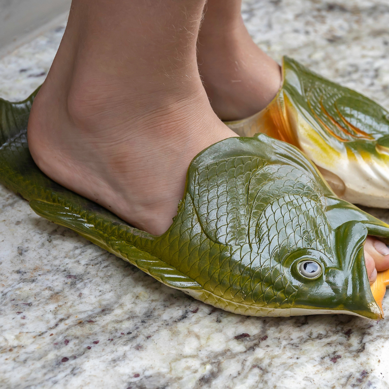 Green Bass Classic Fish Slops, Flip Flops, Slippers, Sliders Moosel™