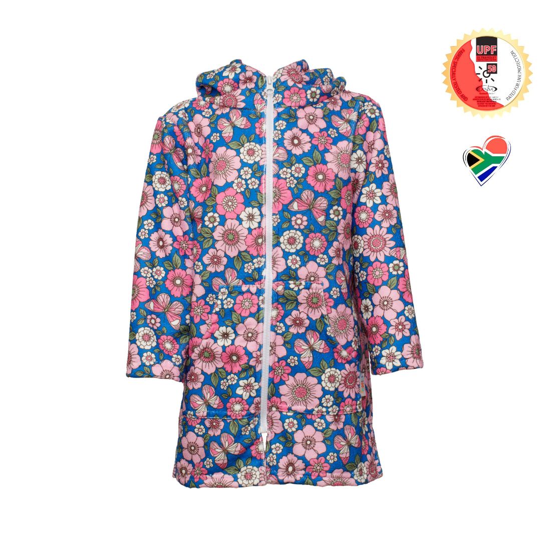 Flowers & Butterflies | Hooded Towel, Full Zip