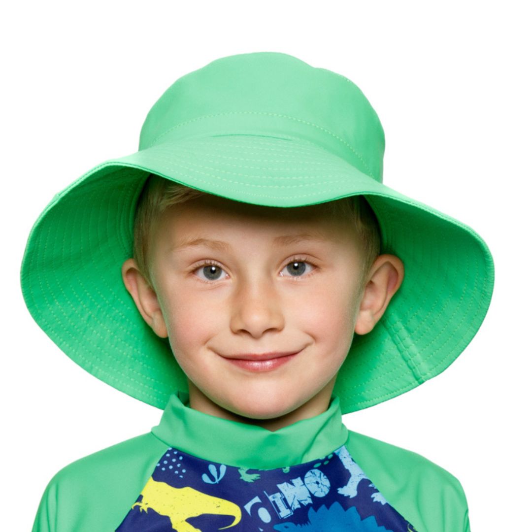 Green Bright High Visibility |Kids Swim Bucket Hat