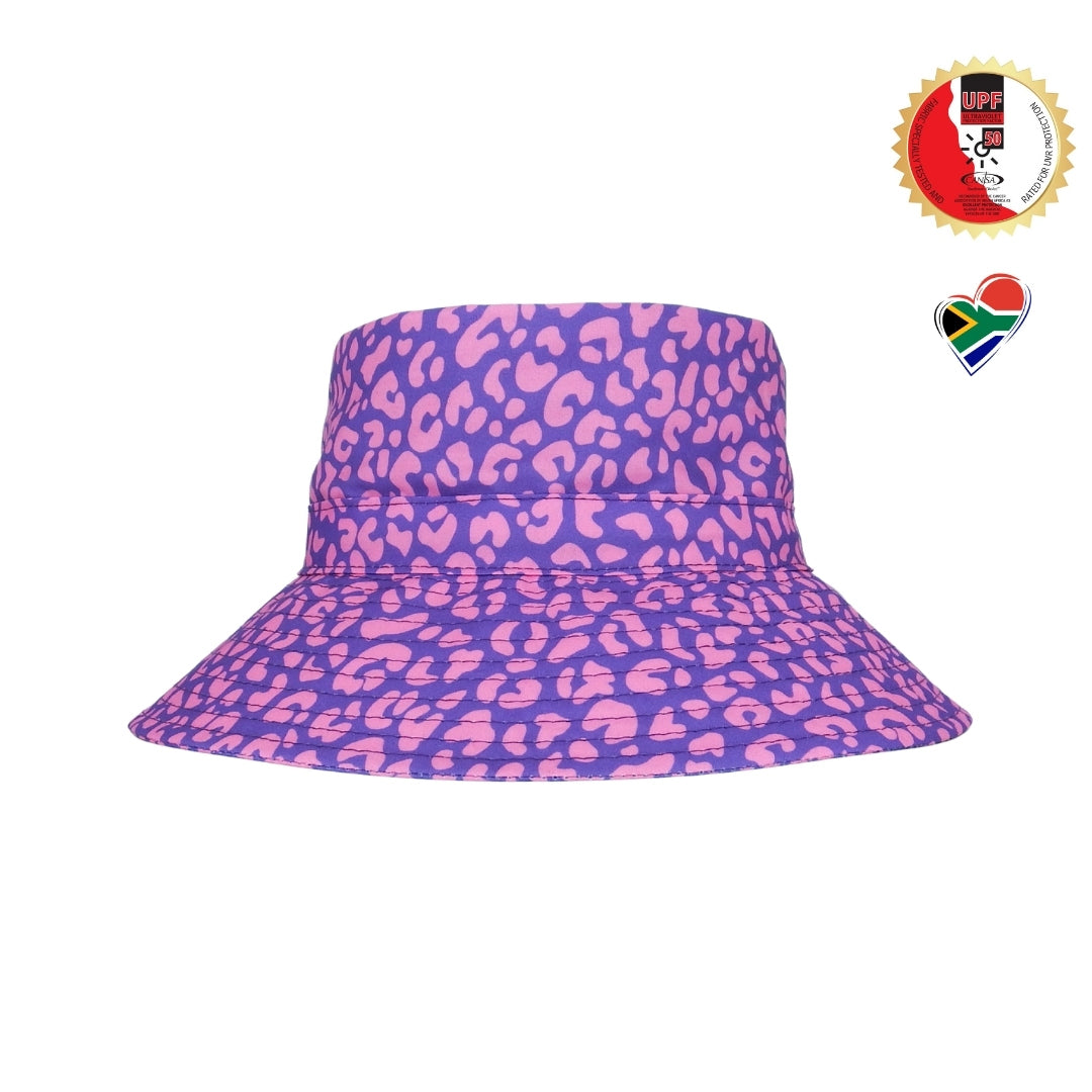 Purple Pink Leopard Print | Kids Bucket Hat