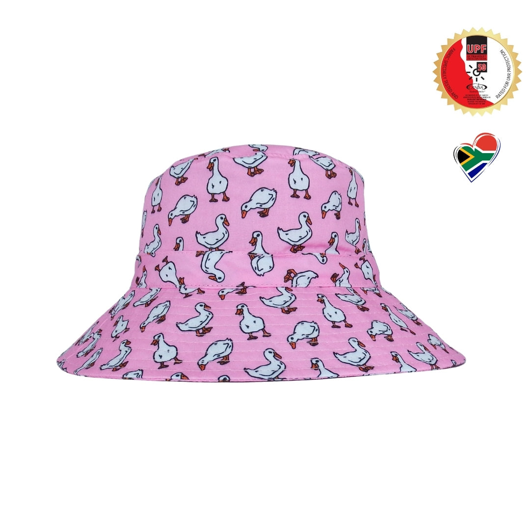 Pink White Ducks | Kids Bucket Hat