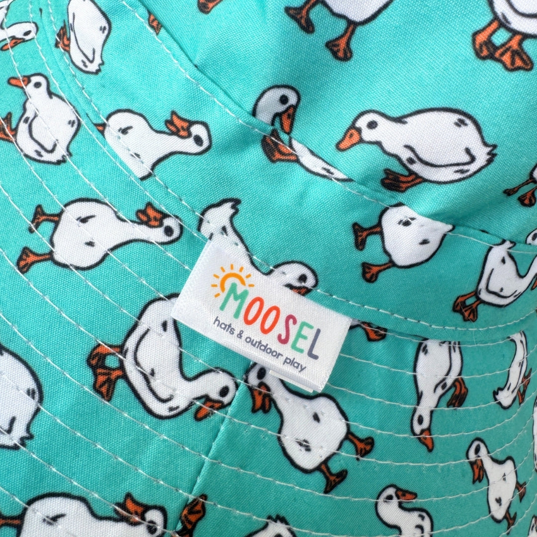 Teal White Ducks | Kids Bucket Hat