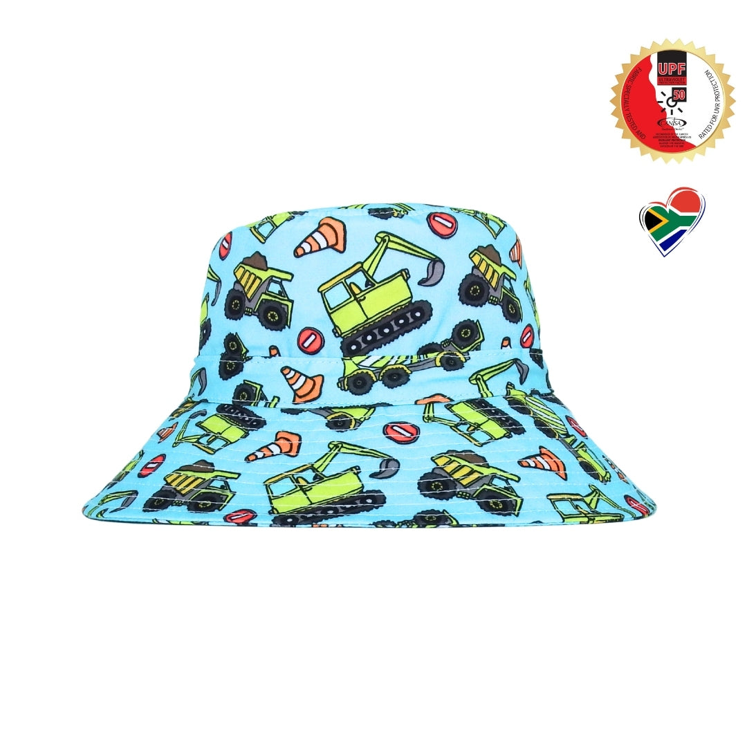 Construction Trucks Diggers | Kids Bucket Hat