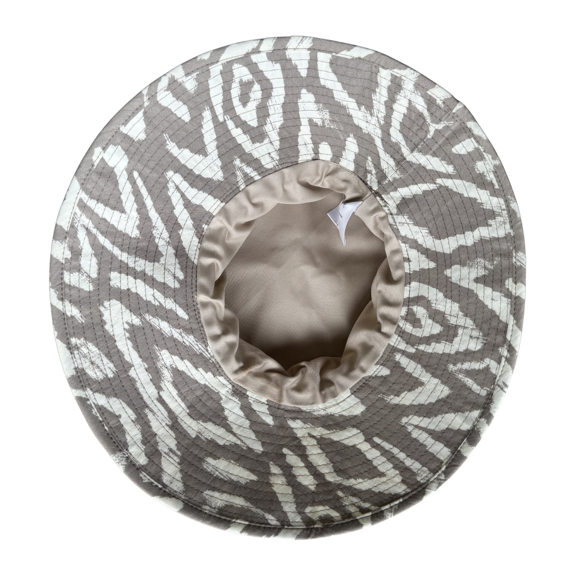 Grey & White | Ladies Wide Brim Bucket Hat