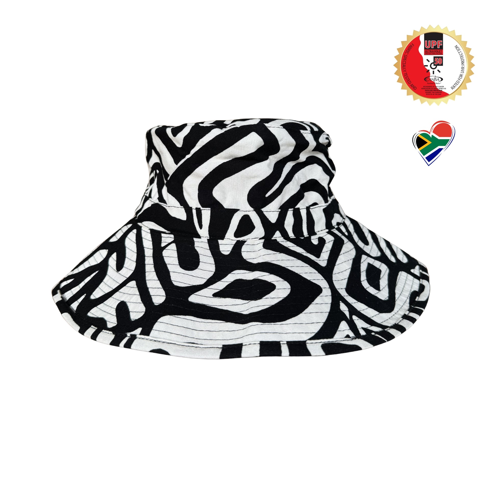 Black + White | Wide Brim Bucket Hat