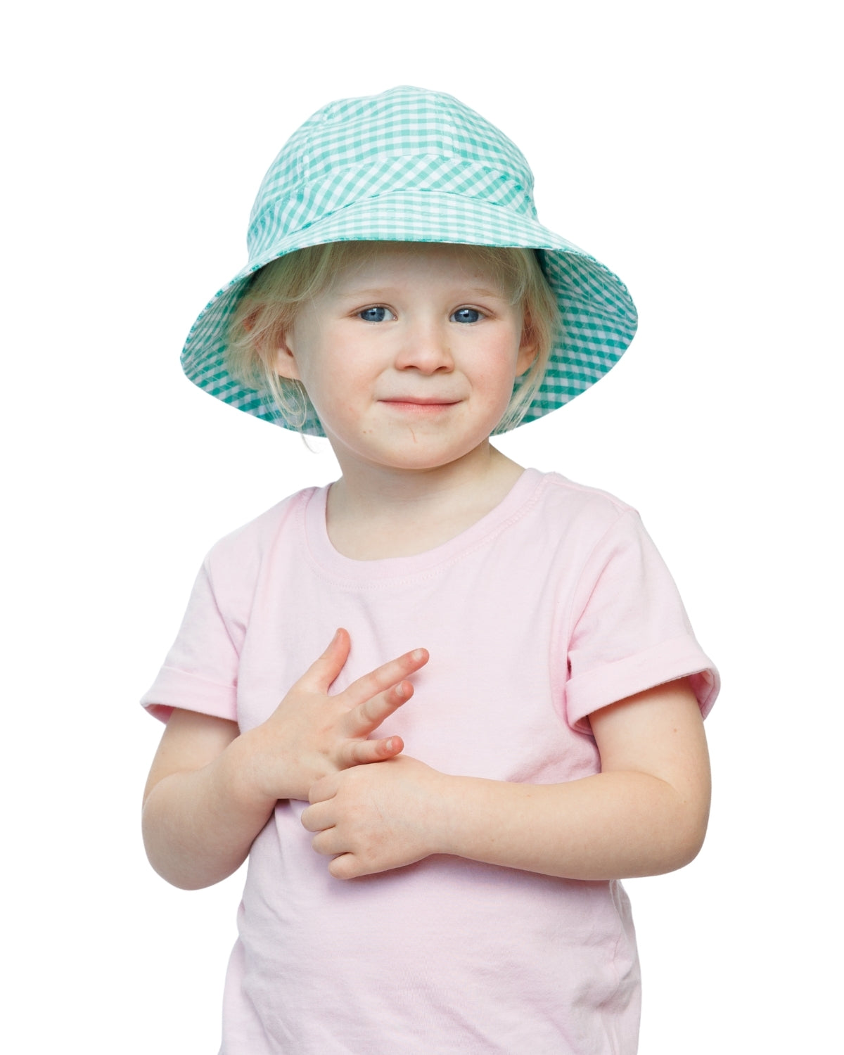 Teal Gingham | Baby & Toddler Sun Hat