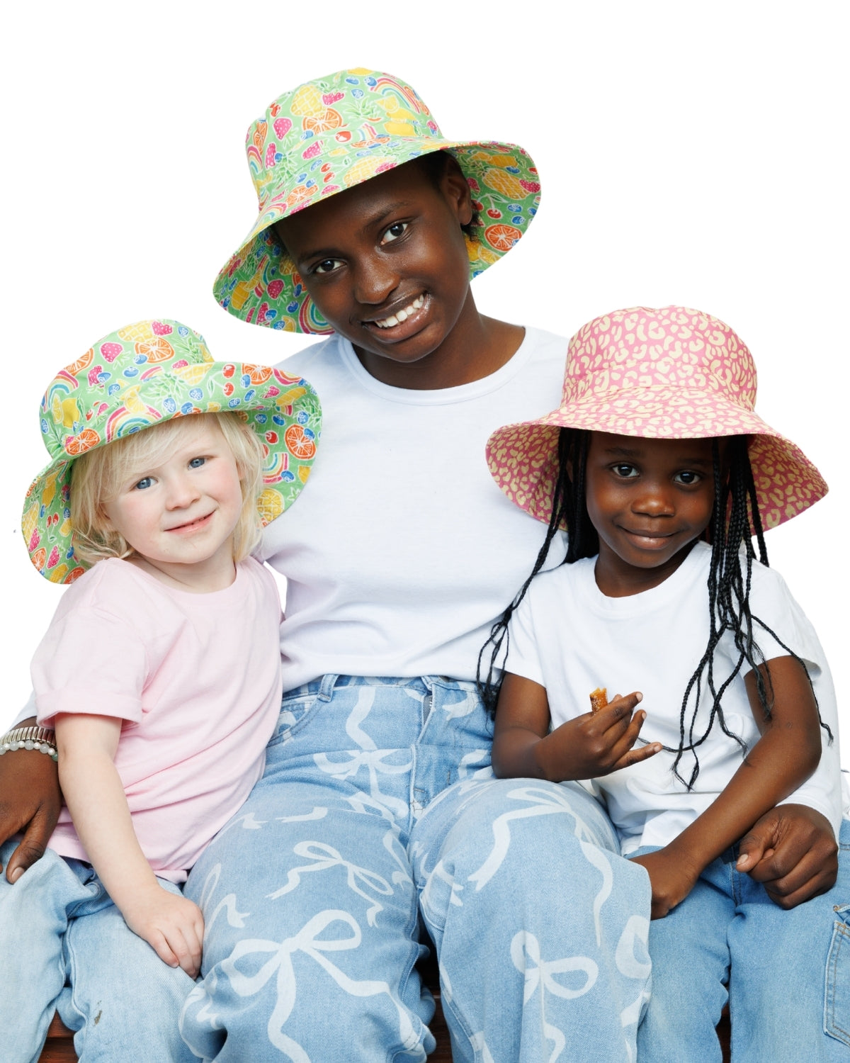 Bright Tropical Fruit & Rainbows | Kids Bucket Hat