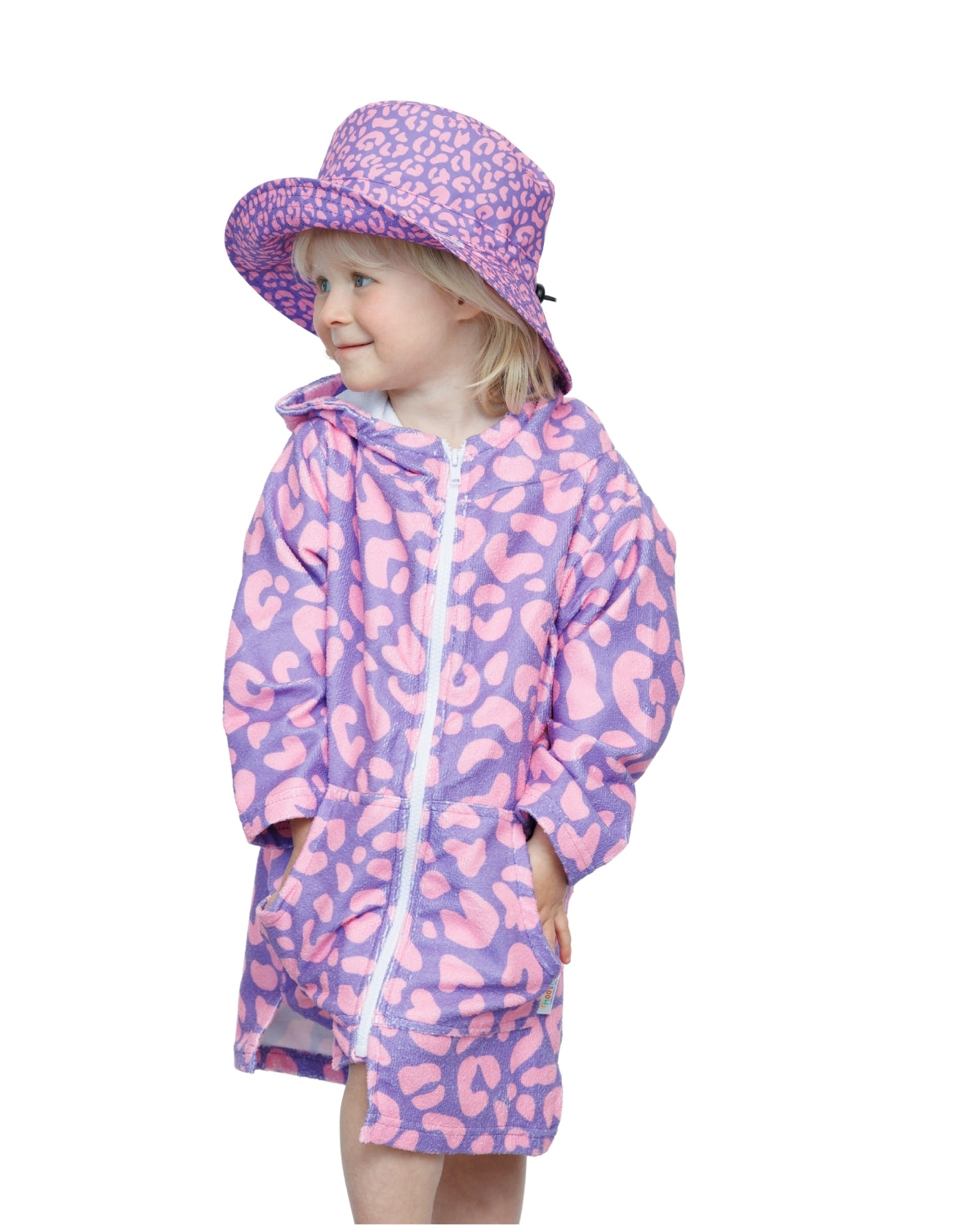 Purple Pink Leopard Print | Kids Bucket Hat