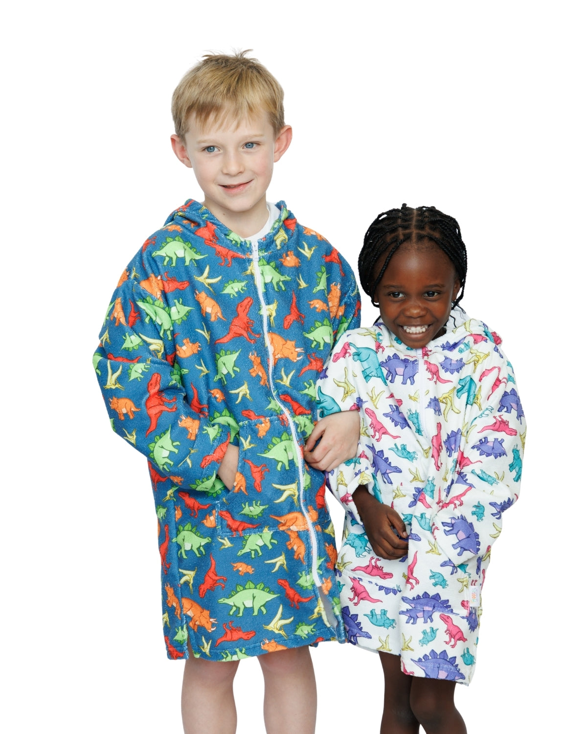 Pink Dinosaurs | Hooded Beach Towel, Full Zip
