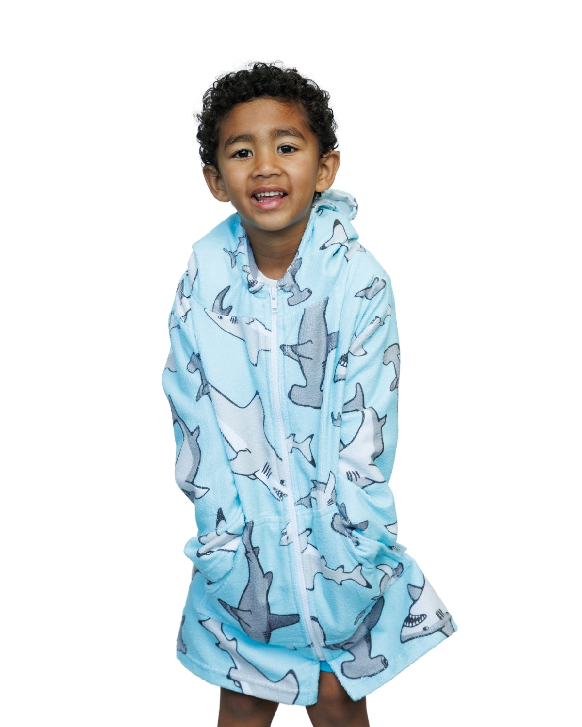 Hammerhead & Great White Sharks | Hooded Beach Towel, Full Zip