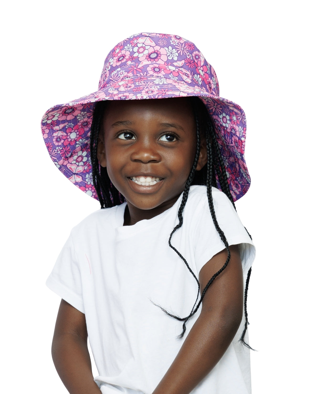 Flower Kids Bucket Hat - Pink & Purple