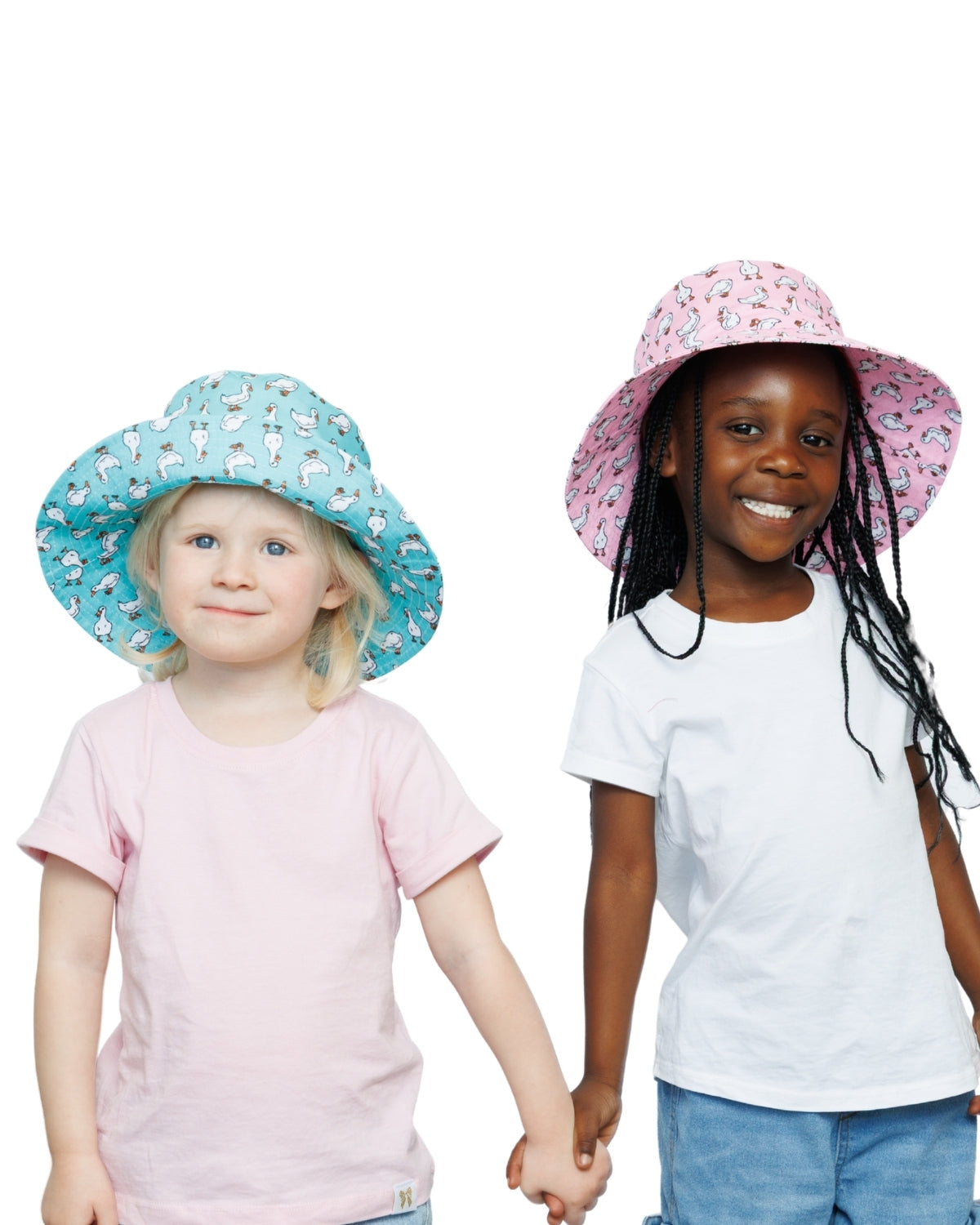 Pink White Ducks | Kids Bucket Hat