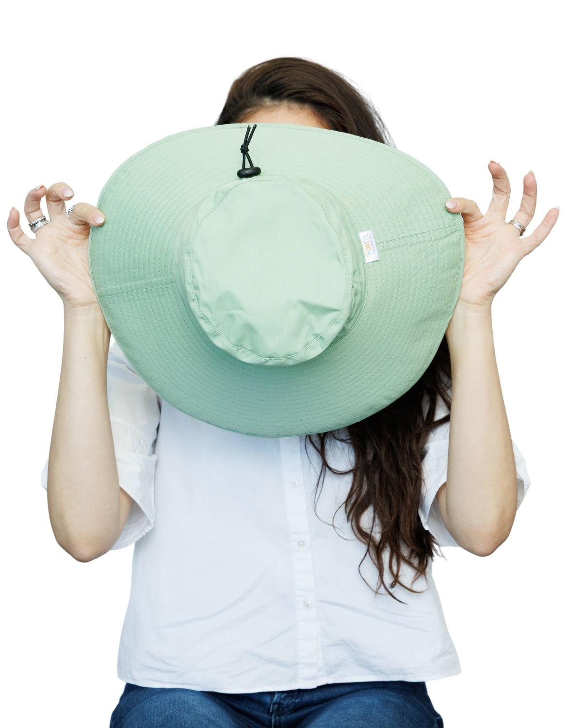 Sage/Beige | Ladies Ultra Wide Brim Bucket Hat
