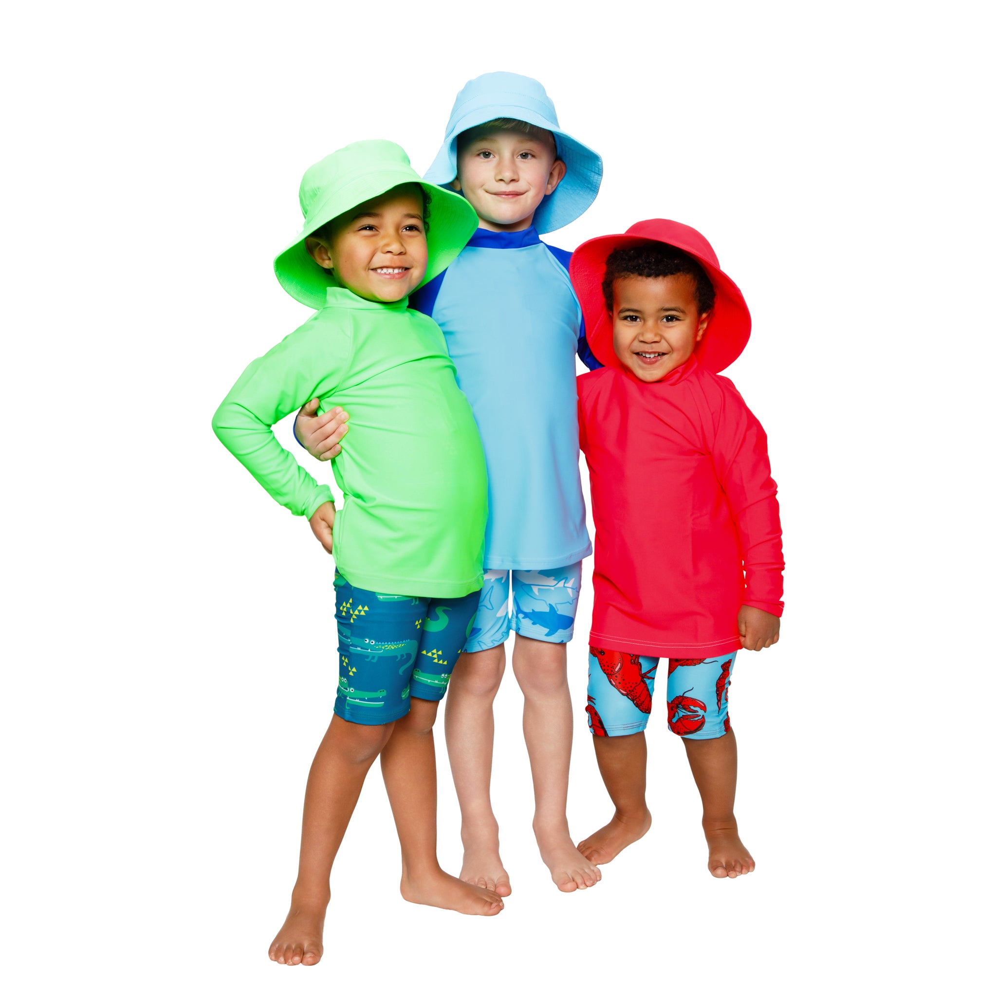 Kids Bright Neon Swim Bucket Hat | 7cm Brim, High Visibility