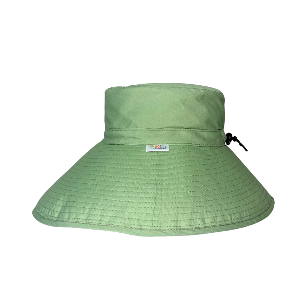 Ladies Sage/Beige | Bucket Hat 14cm Ultra Wide Brim
