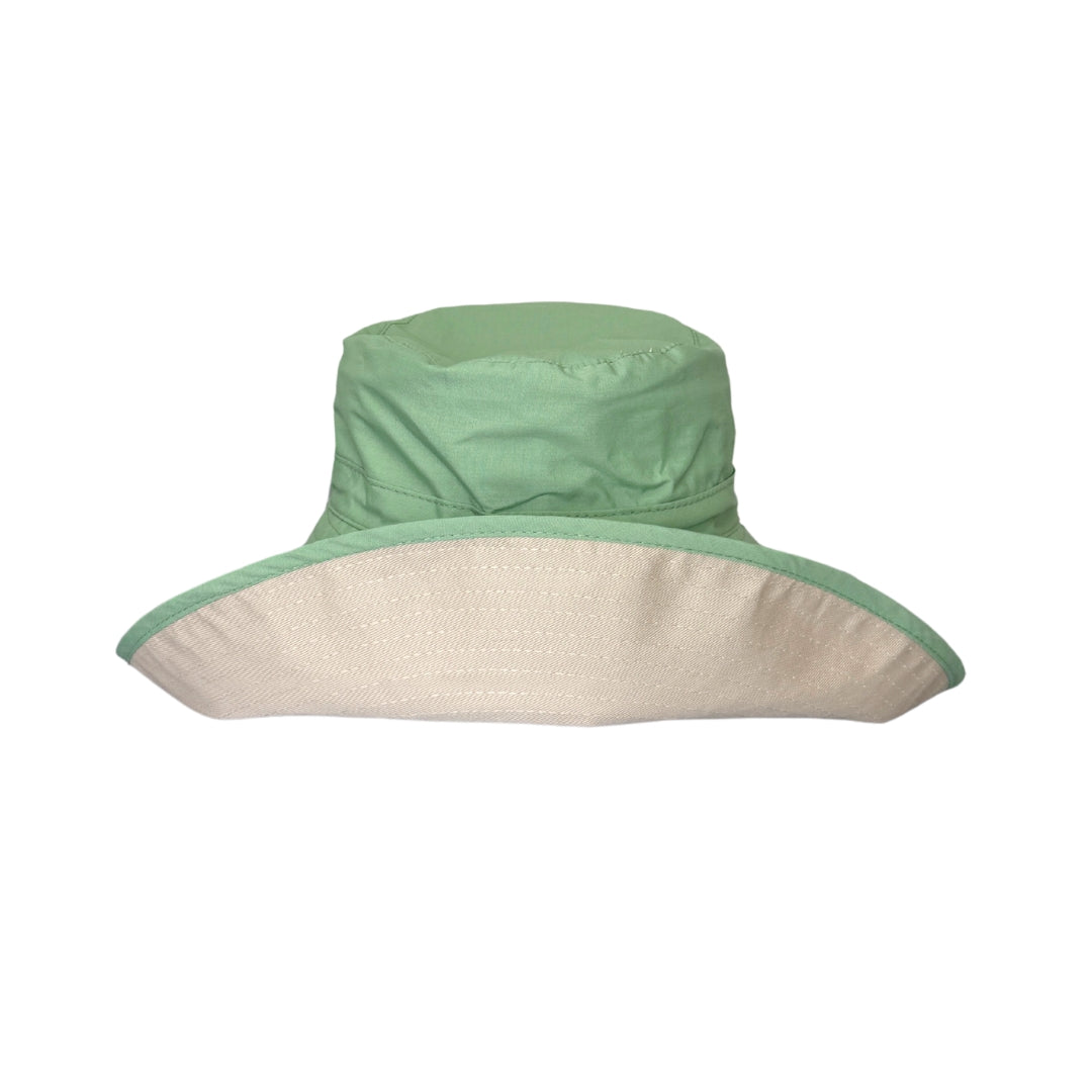 Ladies Sage/Beige | Bucket Hat 14cm Ultra Wide Brim