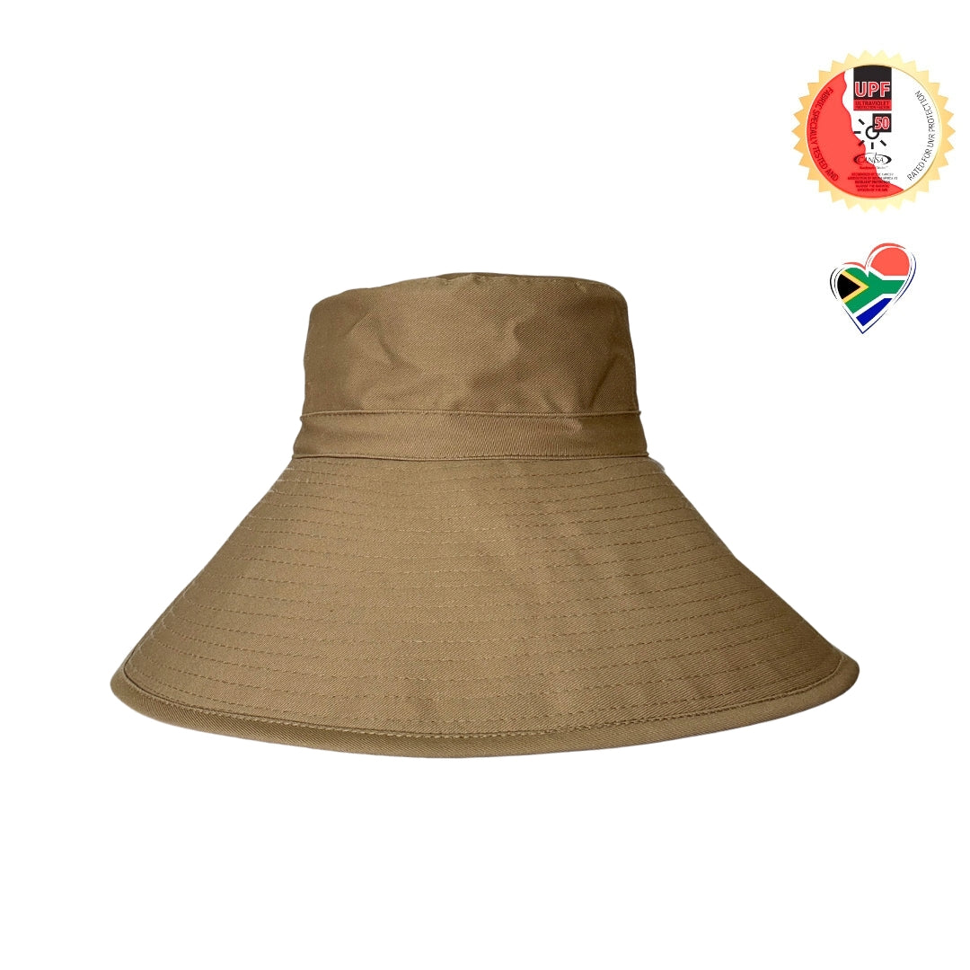 Ladies Khaki | Bucket Hat 14cm Ultra Wide Brim